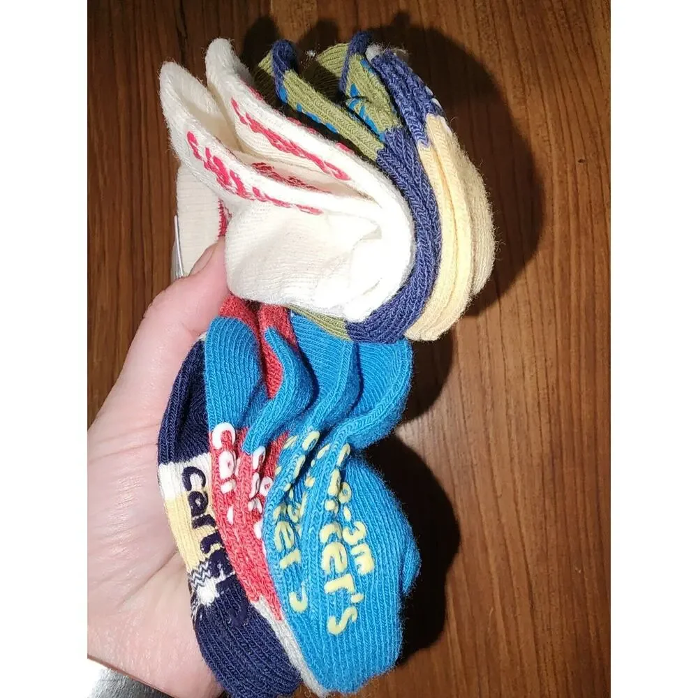 Carter Baby Boys 6 Pair Socks Multicolor Crew Socks Low 0-3 Months